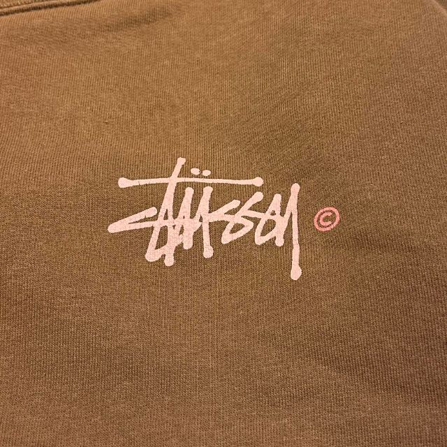 【希少】STUSSY 肉厚スウェット　両面　裏起毛　ボックス型　ブラウン　XL