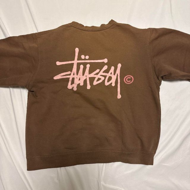 【希少】STUSSY 肉厚スウェット　両面　裏起毛　ボックス型　ブラウン　XL