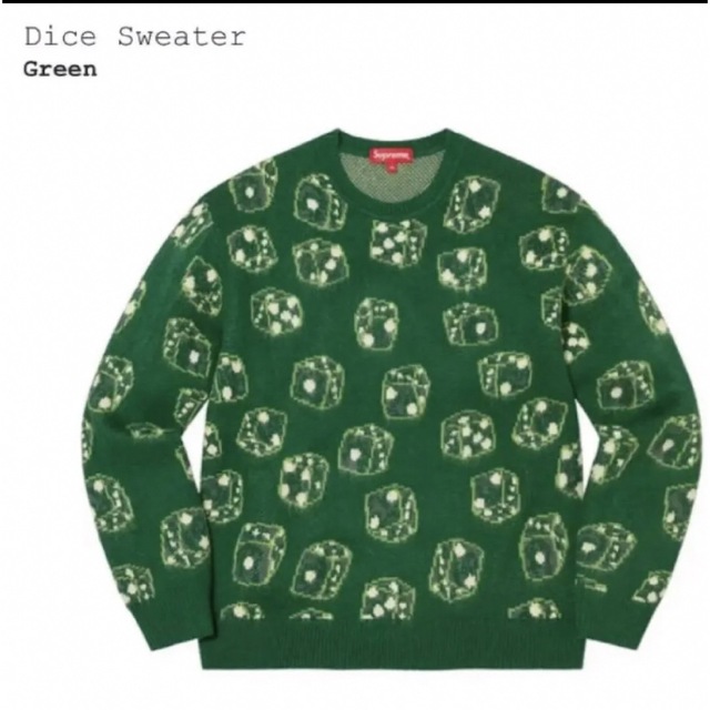 Supreme dice sweater グリーン　M サイコロ　ニットセーター