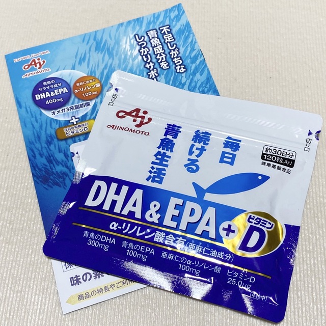 味の素 - DHA&EPA+ビタミンD 味の素 120粒 30日分の通販 by ヴォレ's ...