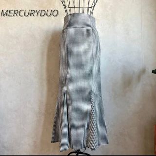 マーキュリーデュオ(MERCURYDUO)の【美品】マーキュリーデュオギンガムチェックロングスカート(ロングスカート)