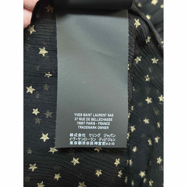 SAINT LAURENT - サンローラン トップス シャツ リボン 34 S 黒 SAINT LAURENT - サンローラン トップス シャツ リボン 34 S 黒