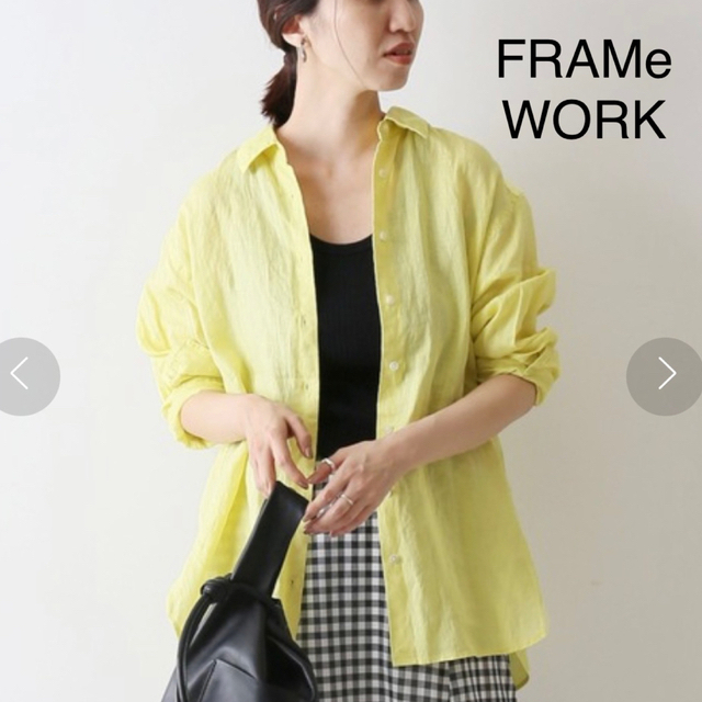 FRAMeWORK(フレームワーク)の★専用★ FRAMeWORK FRENCH LINEN ビッグシャツ（イエロー） レディースのトップス(シャツ/ブラウス(長袖/七分))の商品写真