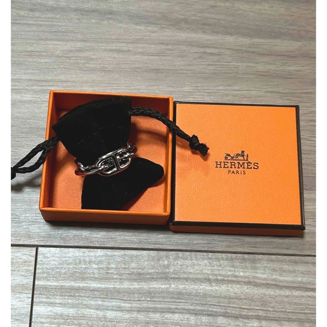 エルメス　HERMES スカーフリング90 パラディウム　カレ　新品　シルバー