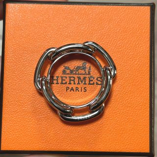 エルメス　HERMES スカーフリング90 パラディウム　カレ　新品　シルバー