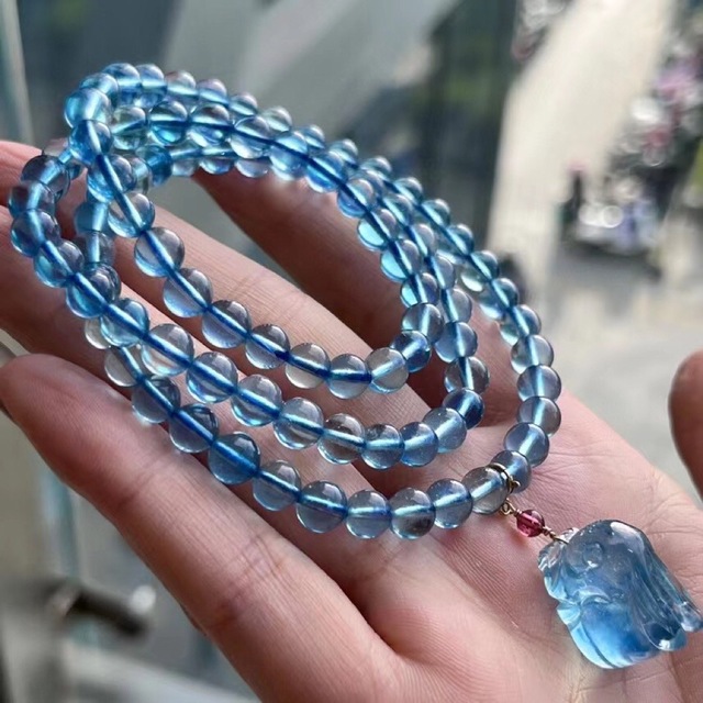 天然】アクアマリン ブレスレット 6.1mm 格安即決 48%割引