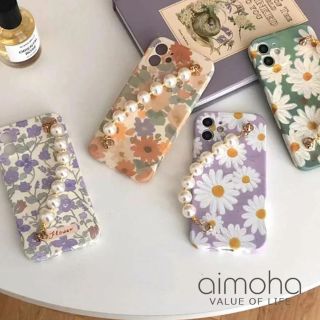 アイモハ(aimoha)のデイジー＆パールの花柄が可愛いiphoneケース iPhone12 promax(iPhoneケース)