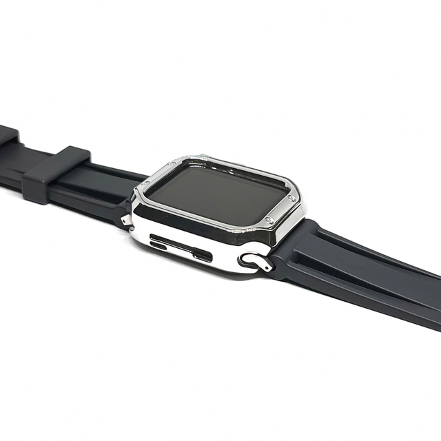 Apple Watch★シルバーブラック　カスタムバンド　ケース　セット