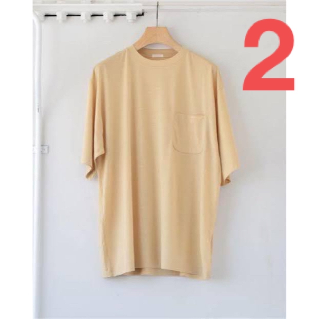 COMOLI ウール天竺半袖クルー beige size2