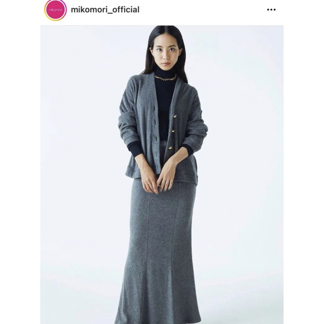 織り柄チェック ミコモリ MIKOMORI 人気完売 フリルスカート