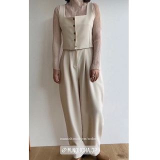 トゥデイフル(TODAYFUL)のセットnokcha / mannish oval pants&vest クリーム(カジュアルパンツ)