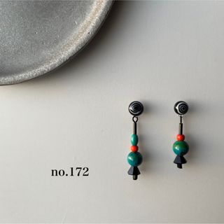 no.172 天然石ピアス イヤリング/ターコイズ クリソコラ (ピアス)