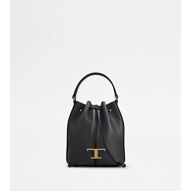 TOD'S(トッズ)のトッズ　TODS T タイムレス レザー バケット バッグ マイクロ★ブラック レディースのバッグ(ショルダーバッグ)の商品写真