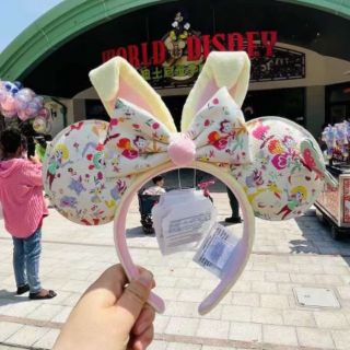 上海ディズニー新作 うさぎいっぱい蝶々カチューシャ