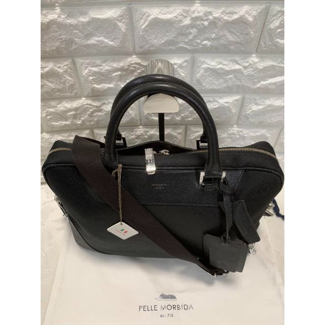 57B45|未使用|ペッレモルビダ キャピターノ 2WAYビジネスバッグ 黒-