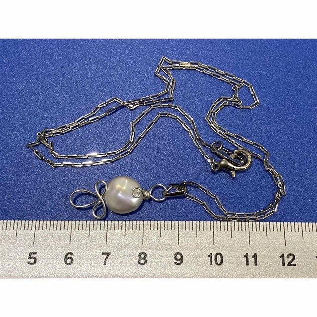 No.16  淡水パールのネックレス（ボタン） ハンドメイドのアクセサリー(ネックレス)の商品写真
