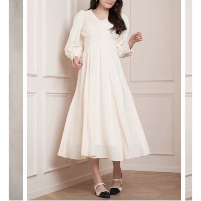 カラフルセット 3個 herlipto Lace Sleeve Crepe Long Dress M