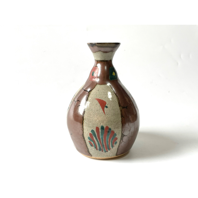真作】浜田庄司 柿釉花瓶 民藝14cm - 陶芸 真作】浜田庄司 柿釉花瓶 民藝14cm - 陶芸