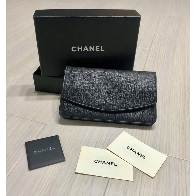 CHANEL シャネル キャビアスキン 長財布 長期保管品