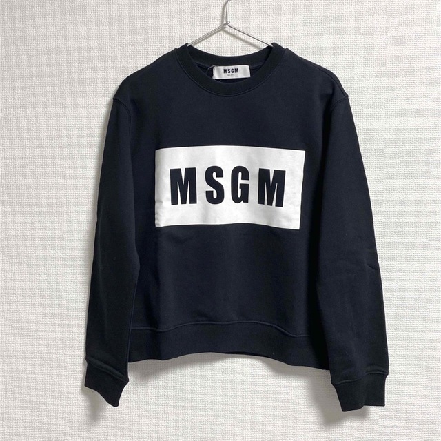 新品未使用 エムエスジーエム MSGM スウェット ボックスロゴ Black S