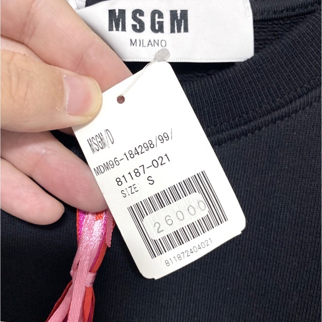 新品未使用 エムエスジーエム MSGM スウェット ボックスロゴ Black S MSGM エムエスジイエム トップス ハイネック イタリア製