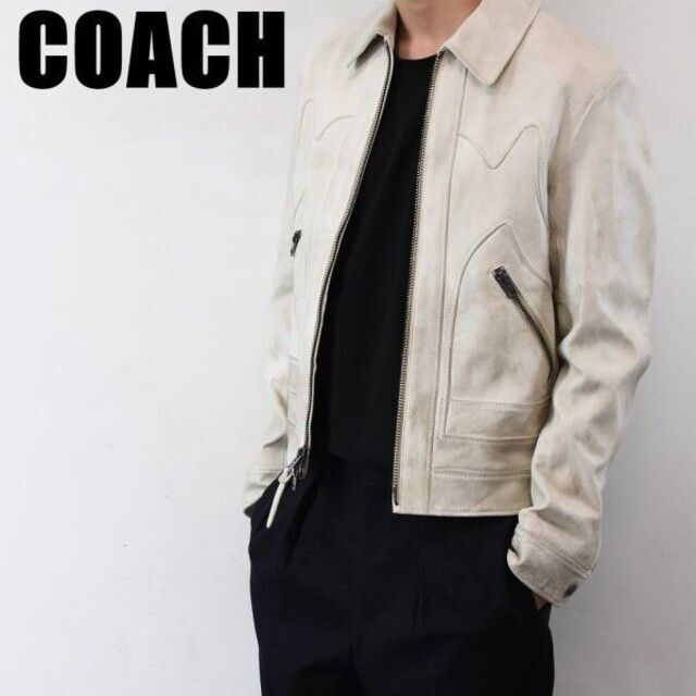 【翌日発送可能】 AR0001 MN - COACH 美品 ヒッピーデザイン コーチ COACH 近年モデル ライダースジャケット