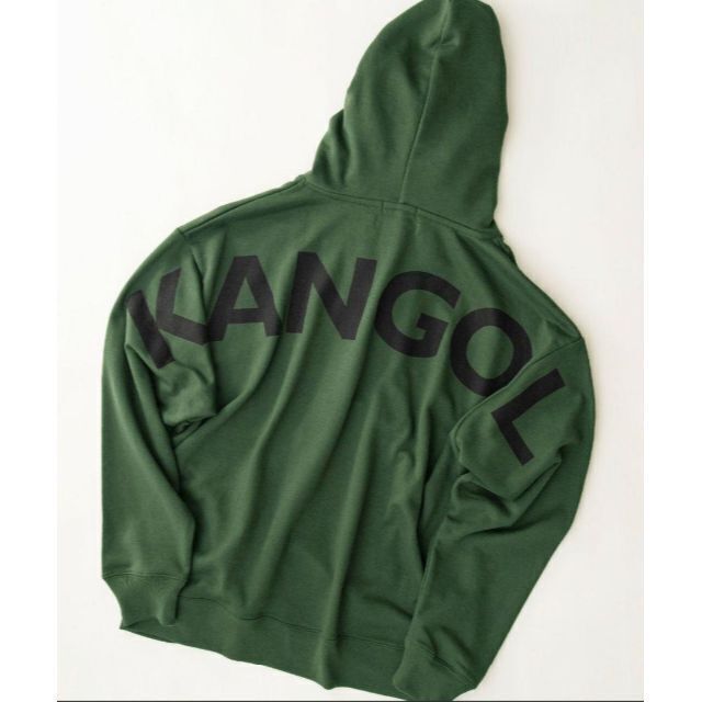 KANGOL くすみ緑 バックプリント プルオーバー パーカー カンゴール 裏毛