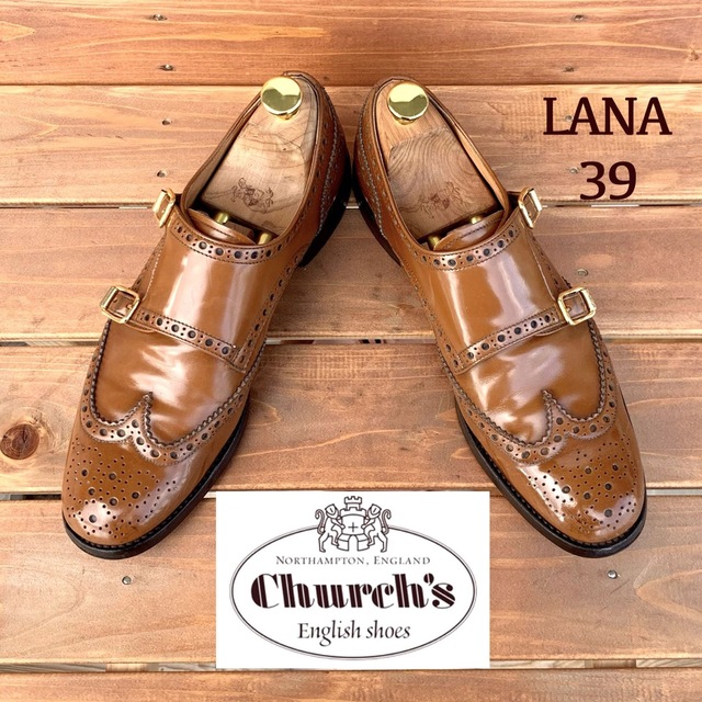 Church's(チャーチ)の英国名門《Church’s》レディースLANA ダブルモンク　ウイングチップ39 レディースの靴/シューズ(ローファー/革靴)の商品写真