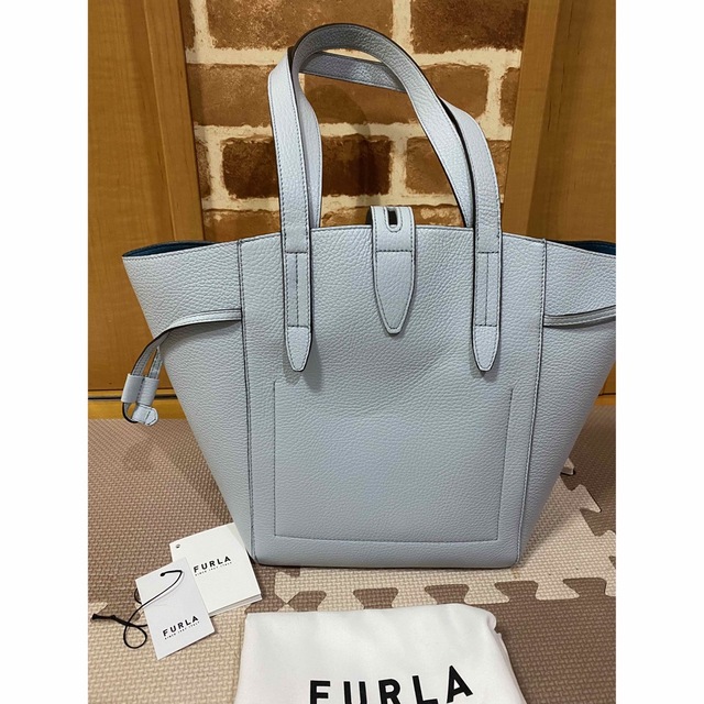 希少 FURLA トートバッグM 水色