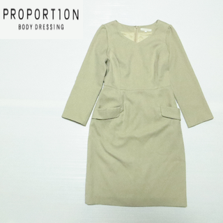 プロポーションボディドレッシング(PROPORTION BODY DRESSING)の美品 プロポーションボディドレッシング ウーリッシュフラノ ワンピース 1サイズ(ひざ丈ワンピース)