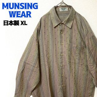 マンシングウェア(Munsingwear)のマンシングウェア 長袖シャツ 総柄シャツ 90s ヴィンテージ  刺繍 古着 (シャツ)