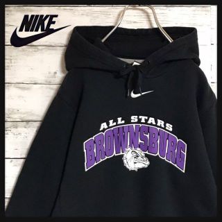 ナイキ(NIKE)の【人気】ナイキ⭐︎刺繍ロゴ&ブラウンズバーグパーカー　裏起毛　黒　B32(パーカー)