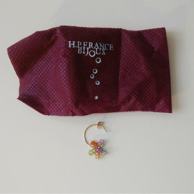 H.P.FRANCE - Sweet Pea スイートピー 天然石 18金 ゴールド フープピアス②の通販 by raku's shop