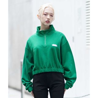 エックスガール(X-girl)のX-girl BASIC OVAL LOGO HALF ZIP SWEAT (トレーナー/スウェット)