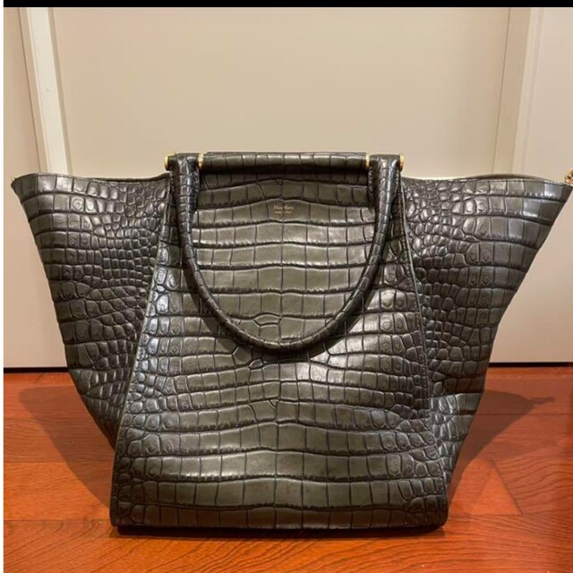Max Mara - MaxMara A4可 アニータ クロコ型押しレザー ハンドバッグの