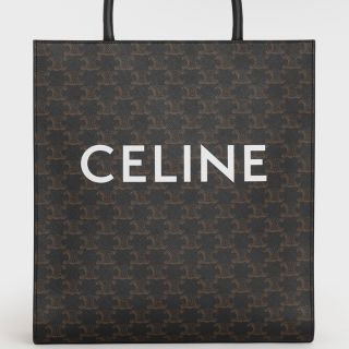 セリーヌ(celine)のCELINE ハンドバッグ プリント入りトリオンフ キャンバス ブラック(トートバッグ)