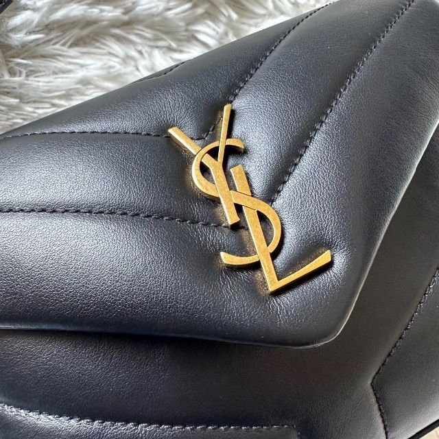 極美品】サンローラン ルル トイバッグ ゴールドレザー Y字