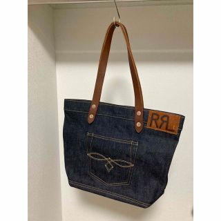 洗濯機可 RRL(ダブルアールエル)デニム&革 2ウェイトートバッグ