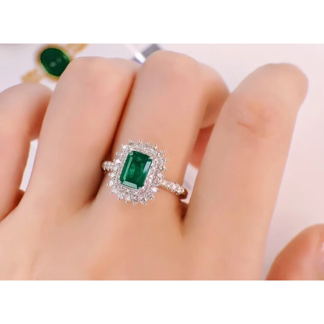 ネックレス天然 エメラルド ダイヤ  リング1ct k18 ¥