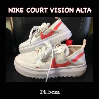 ナイキ(NIKE)のNIKE COURT VISION ALTA 24.5cmWhite/Pink (スニーカー)