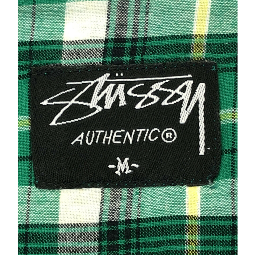 stussy ステューシー　長袖シャツ　 チェック柄　刺繍ロゴ　メンズ　M