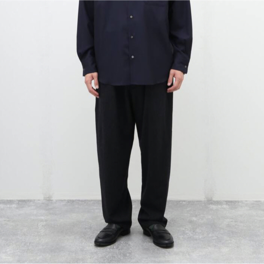 COMOLI 22aw リファインウール　ドローストリングパンツ Navy 3マーティーアンドサンズ