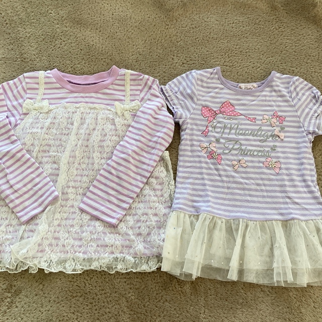 motherways(マザウェイズ)のレース半袖&長袖　2枚セット110 キッズ/ベビー/マタニティのキッズ服女の子用(90cm~)(Tシャツ/カットソー)の商品写真