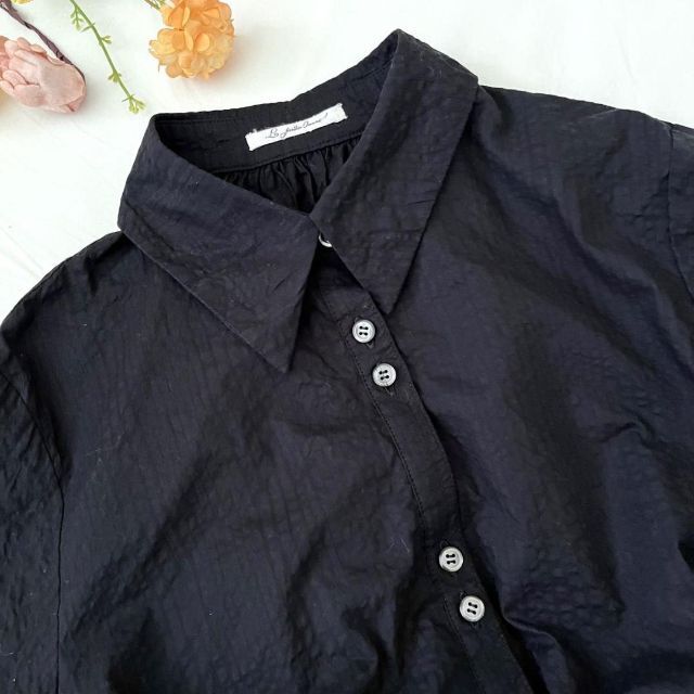 22SS Le Jardin Ouvert ブラック　ドローストリングシャツ　黒 6