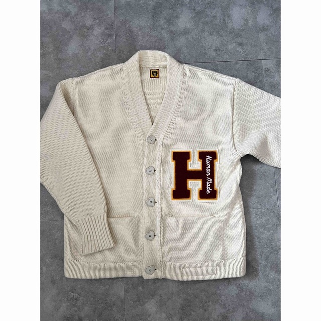 HUMAN MADE(ヒューマンメイド)のHUMAN MADE LOW GAUGE KNIT CARDIGAN Sサイズ  メンズのトップス(カーディガン)の商品写真