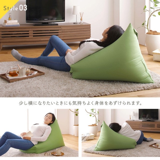 新品 ビーズクッション ブラウン ソファ フロア 座椅子 三角スムース