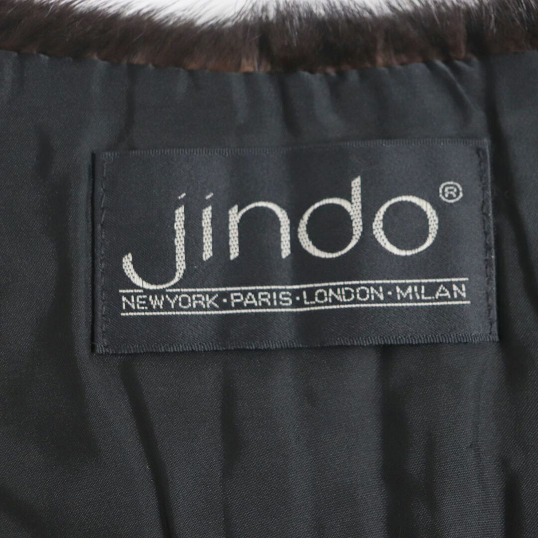 美品▽JINDO MINK ミンク 房付き 本毛皮ショール/ストール ブラック 毛