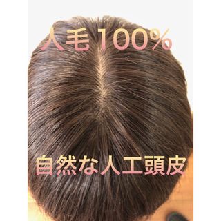 人毛100%ウィッグ　ショートストレート　ヘアピース　部分ウィッグ(ショートストレート)