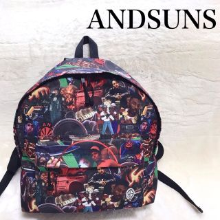 美品 アンドサンズ HIPHOP LIFE BACKPAC リュック 総柄