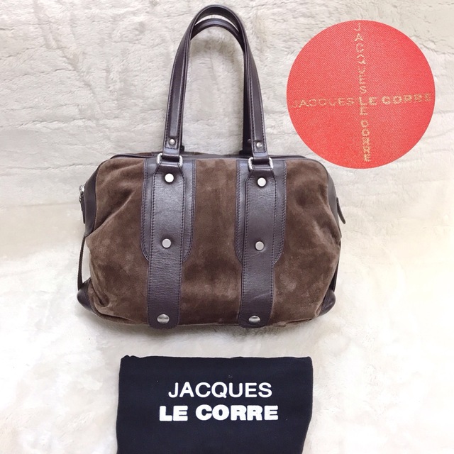 美品 JACQUES LE CORRE ジャックルコー リスボン スエードみららショップハンドバッグ